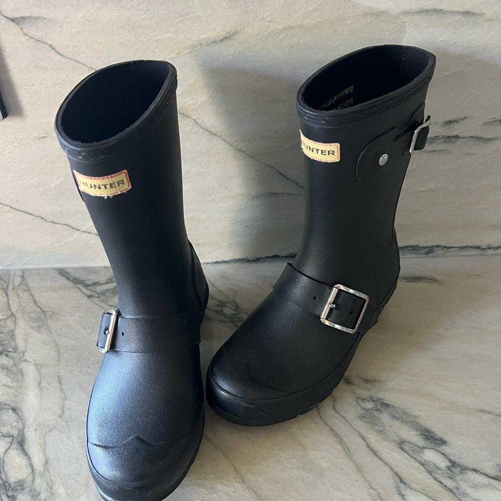 Hunter Moto Rain Boots with Buckle